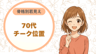 70代チーク位置骨格別若見え